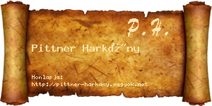Pittner Harkány névjegykártya